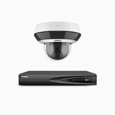 HZ504P - 4 Channel 1 Camera PTZ PoE Security System, 3K Super HD, 4X Optical Zoom, IK10 & IP67, 2.8-12 mm Lens, Intelligent Behavior Analysis, Color Night Vision & Anti-Fog